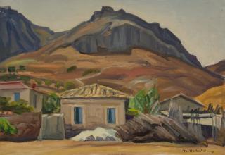 Acrocorinth — Oil painting, Canvas, 38.00×55.00cm — Theodoros Markellos